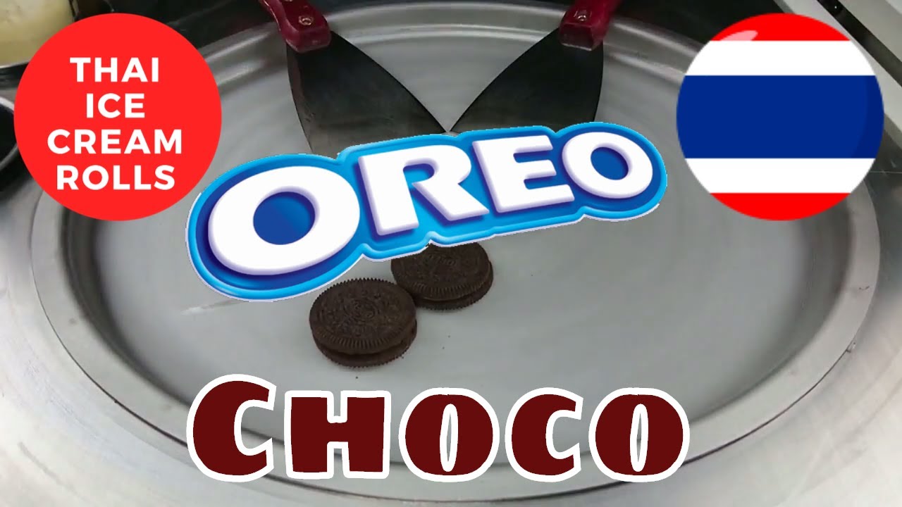 THAI ICE CREAM ROLLS Oreo Choco Cream Fastcut ❤🇹🇭 Satisfying ASMR