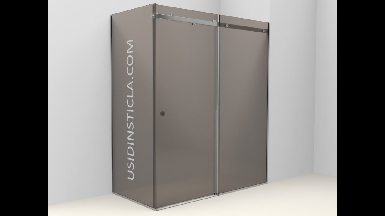 Montaj/instalare cabina de dus Walk-in glisanta cu 2 parti fixe