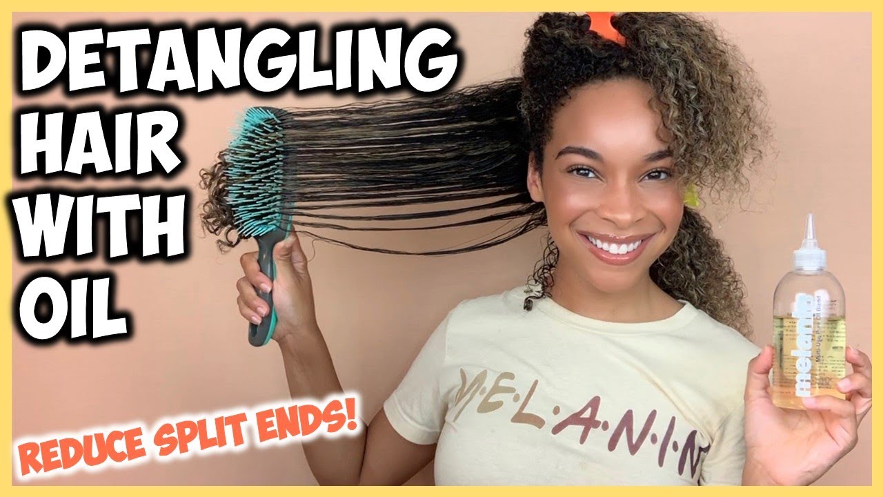 EASY How To: Detangle Curly Hair With Oil | Reduce Split Ends & Breakage!