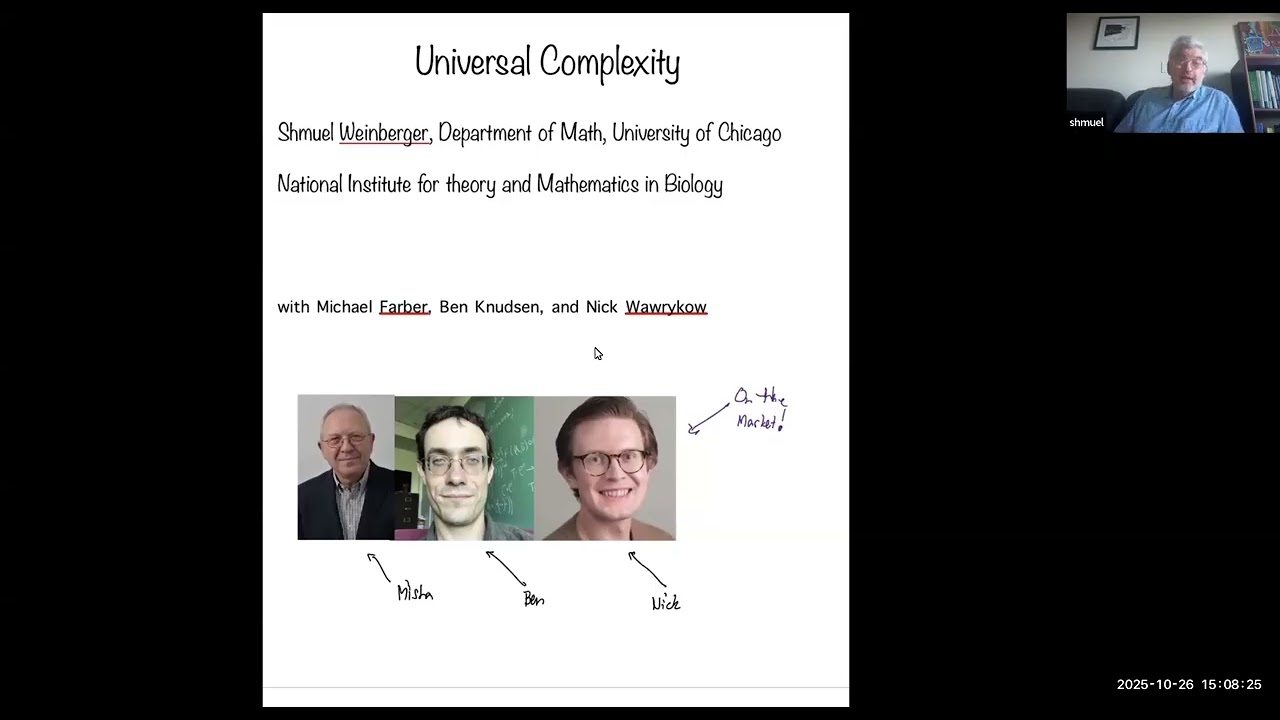 Shmuel Weinberger (10/26/25): Universal topological complexity