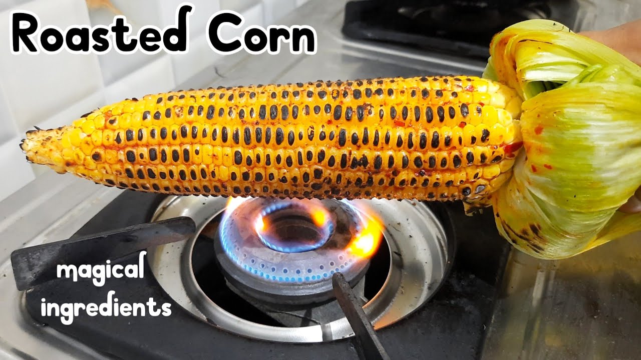 Roasted Corn on Gas || How to make roasted corn at home || How to roast corn on stove || CrispyCorn