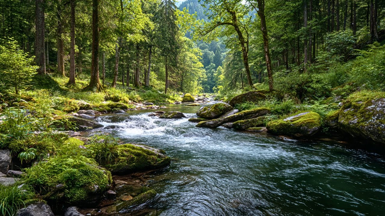 Peaceful Woodland Creek 🌿💧 Stream Sounds + Birds for Work, Study & Sleep
