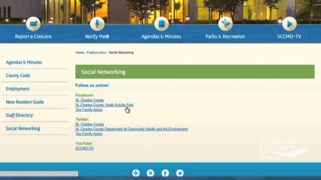 New St. Charles County Website - Social Media