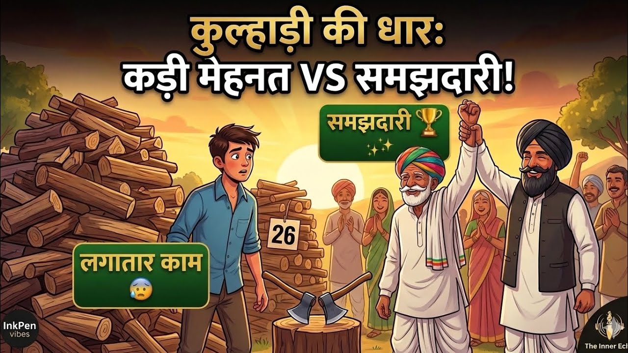 कुल्हाड़ी की धार: Hard Work vs Smart Work | A Deep Meaning Story | InkPen vibes