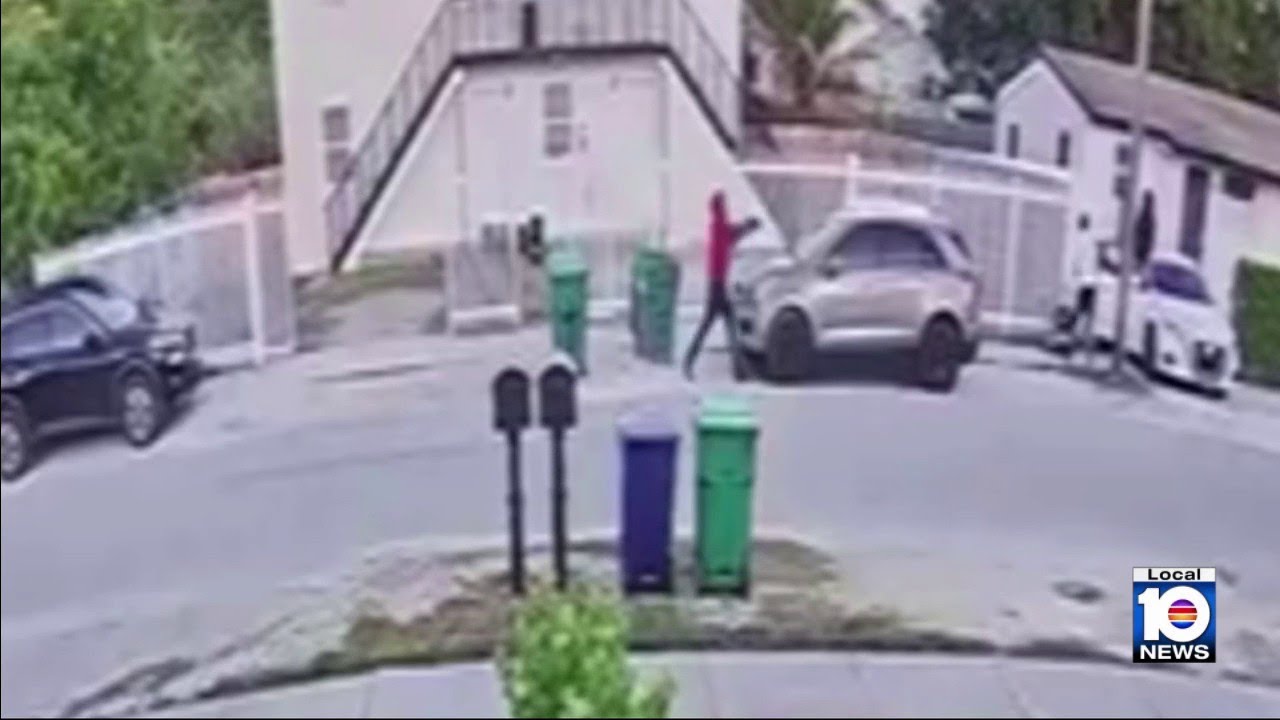 Surveillance video shows gunman open fire in Miami-Dade double shooting