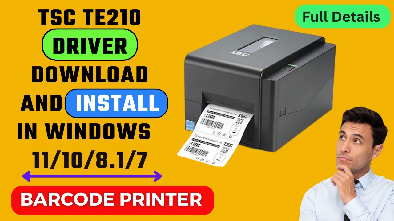 how to install TSC TE210 barcode printer windows 10 in Hindi #thermalprinter