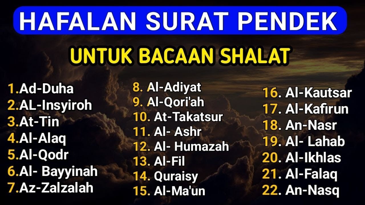 Hafalan Surat-Surat Pendek Al-Qur’an untuk Bacaan Sholat | murottal juz amma