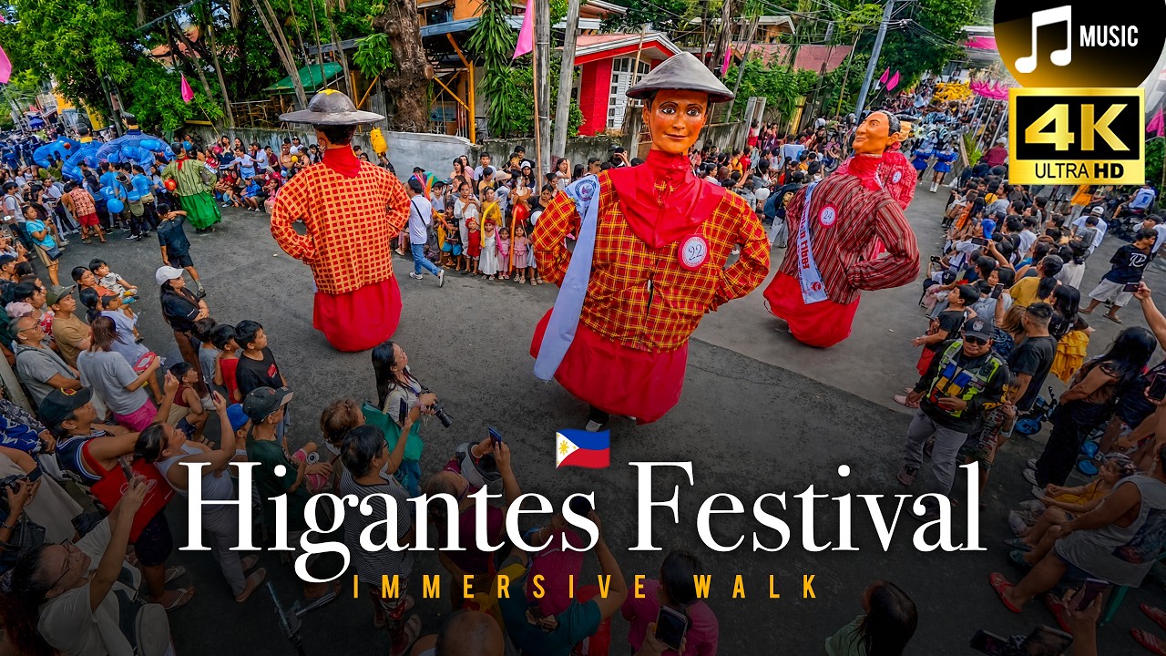 Higantes Festival 2025 FULL Parade Route 🇵🇭 3 Hours Ambient Background Viewing Philippines 4K