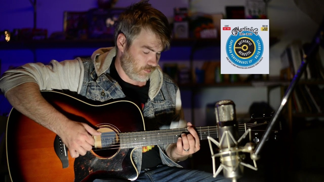 Martin SP 80/20 vs Dr Strings 80/20 Hi beams acoustic guitar string comparison video