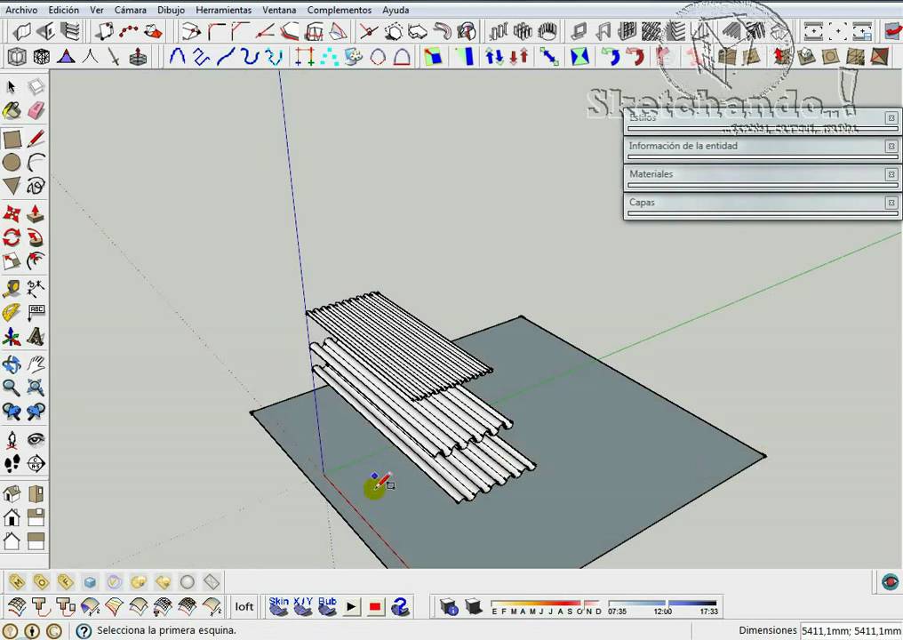 Chapas onduladas en Sketchup