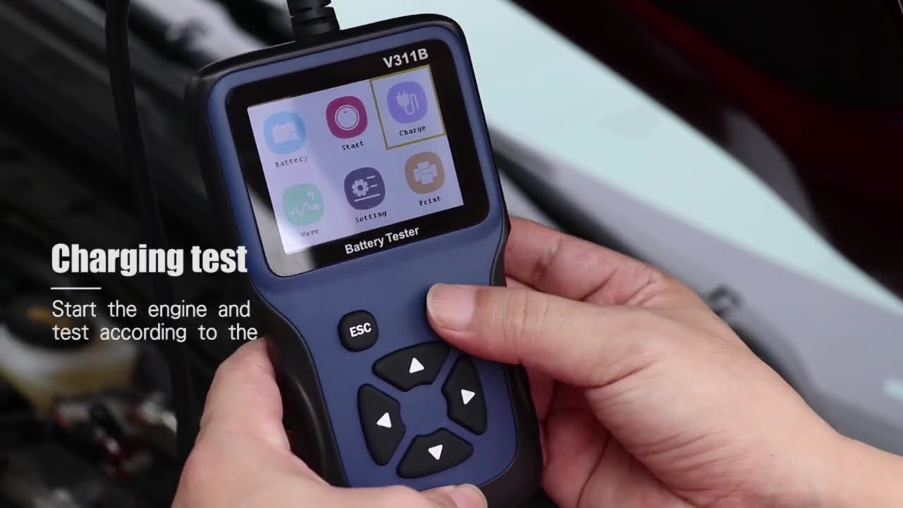 V311B auto handheld car battery tester operation video
