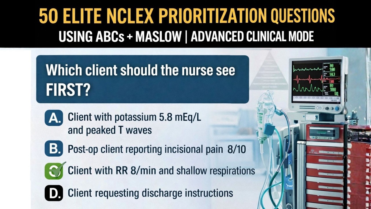 50 элитных вопросов по расстановке приоритетов для NCLEX с использованием ABC-метода и алгоритма ...