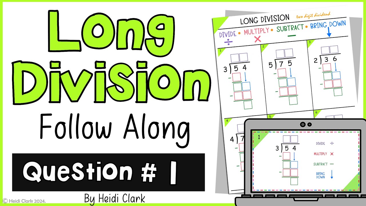 #1 How to do the standard algorithm for long division using Google slides