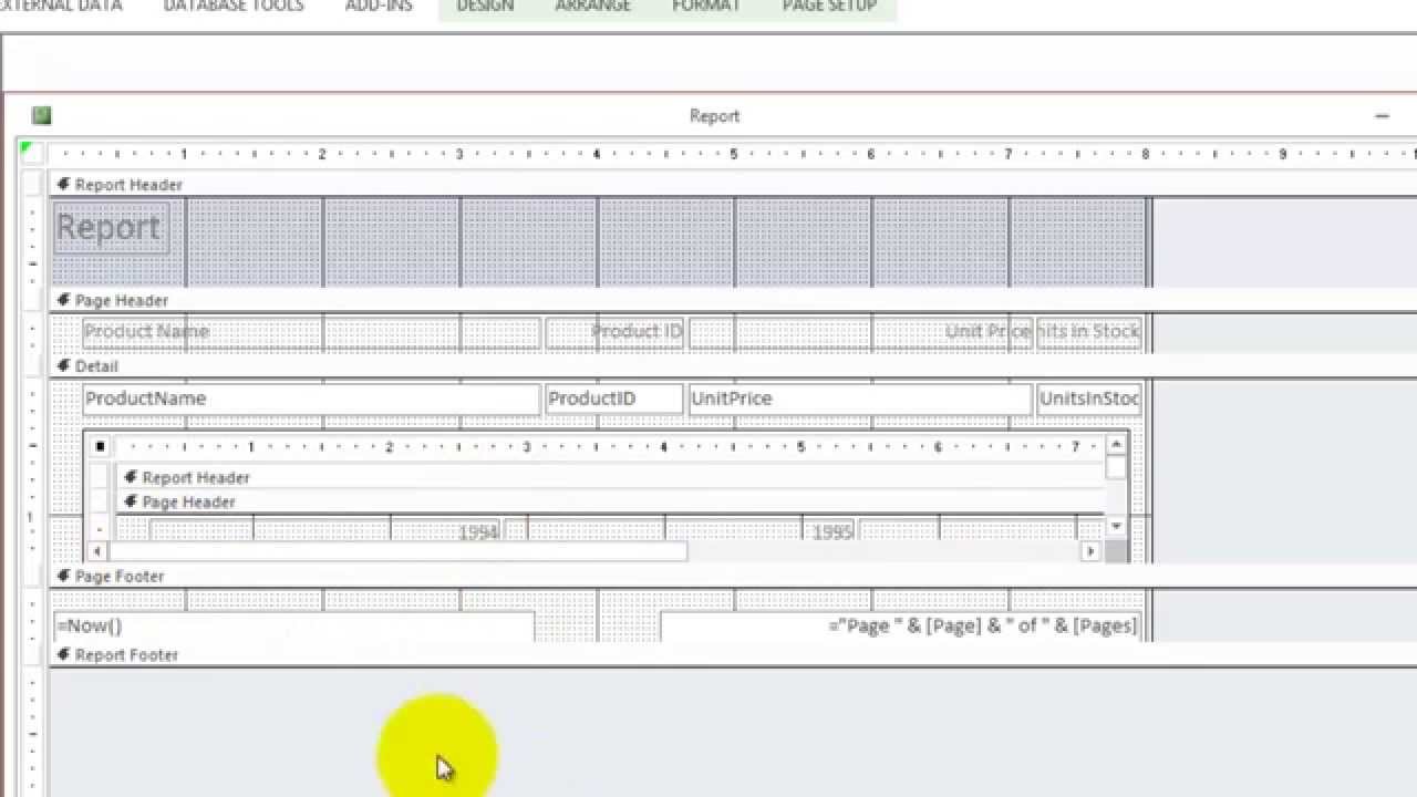 Crosstab Subreport in an Access Report