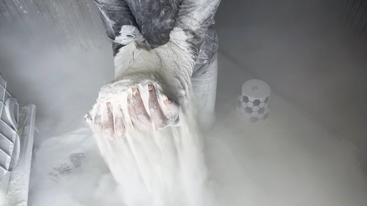 ASMR FLOOR & BUCKET POWDER PLAY WITH EVERYTHING MIX #ASMR #dusty