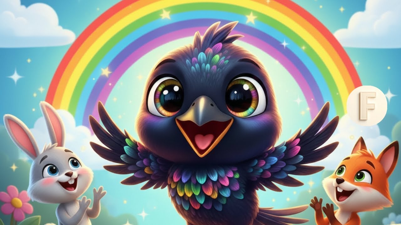🌈 IL CORVO CHE DIVENTA COLORATISSIMO! 😱✨ Fiaba Animata per Bambini – Piumino il Corvo Magico