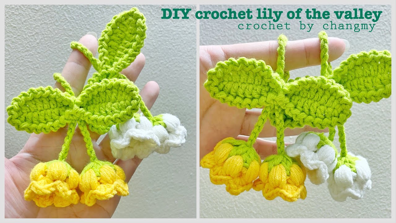 186. DIY crochet lily of the valley by changmy | Hướng dẫn móc treo hình hoa linh lan siêu xinh