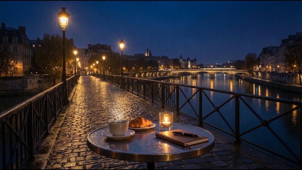 🎶 Romantic Paris Bridge – Soft Rain & Elegant Jazz Vocal