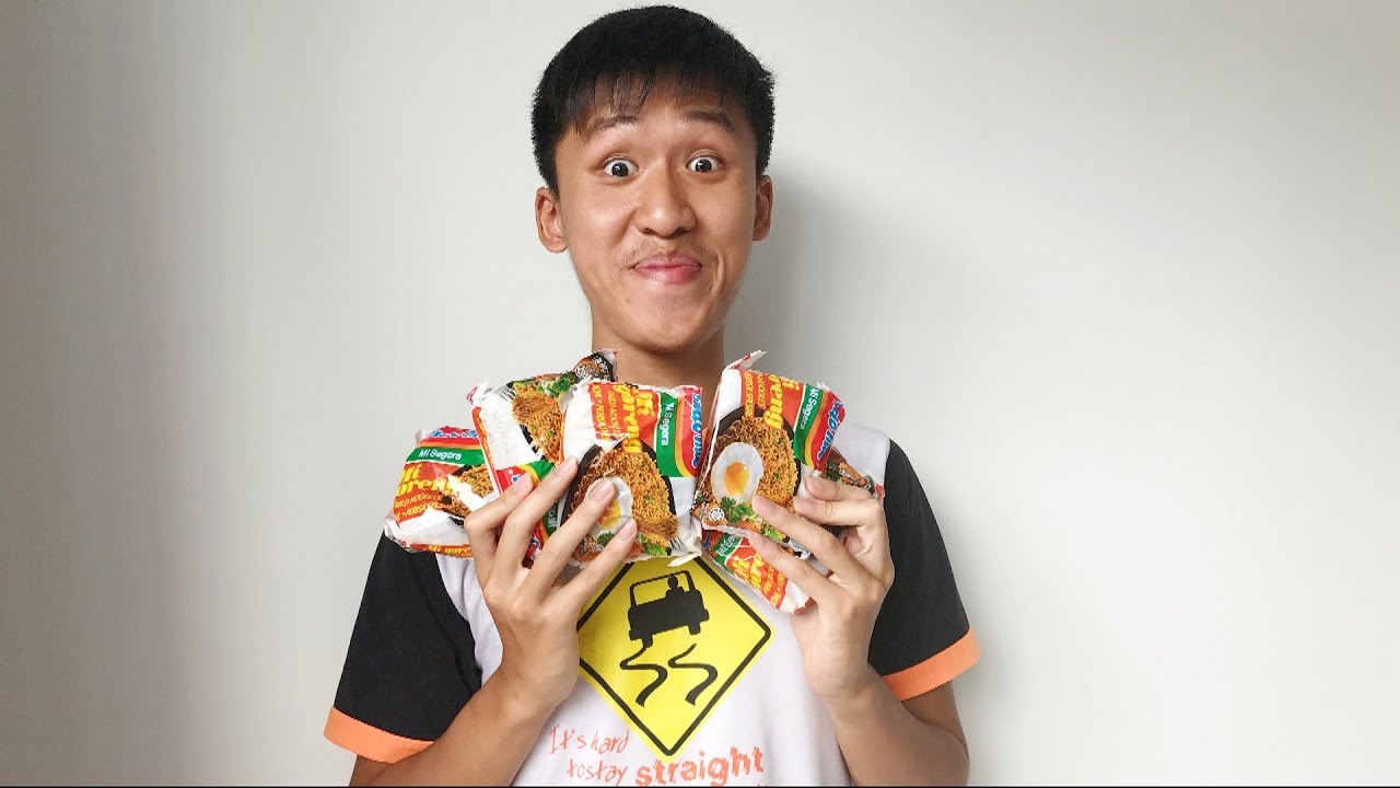 挑战吃5包快熟面！