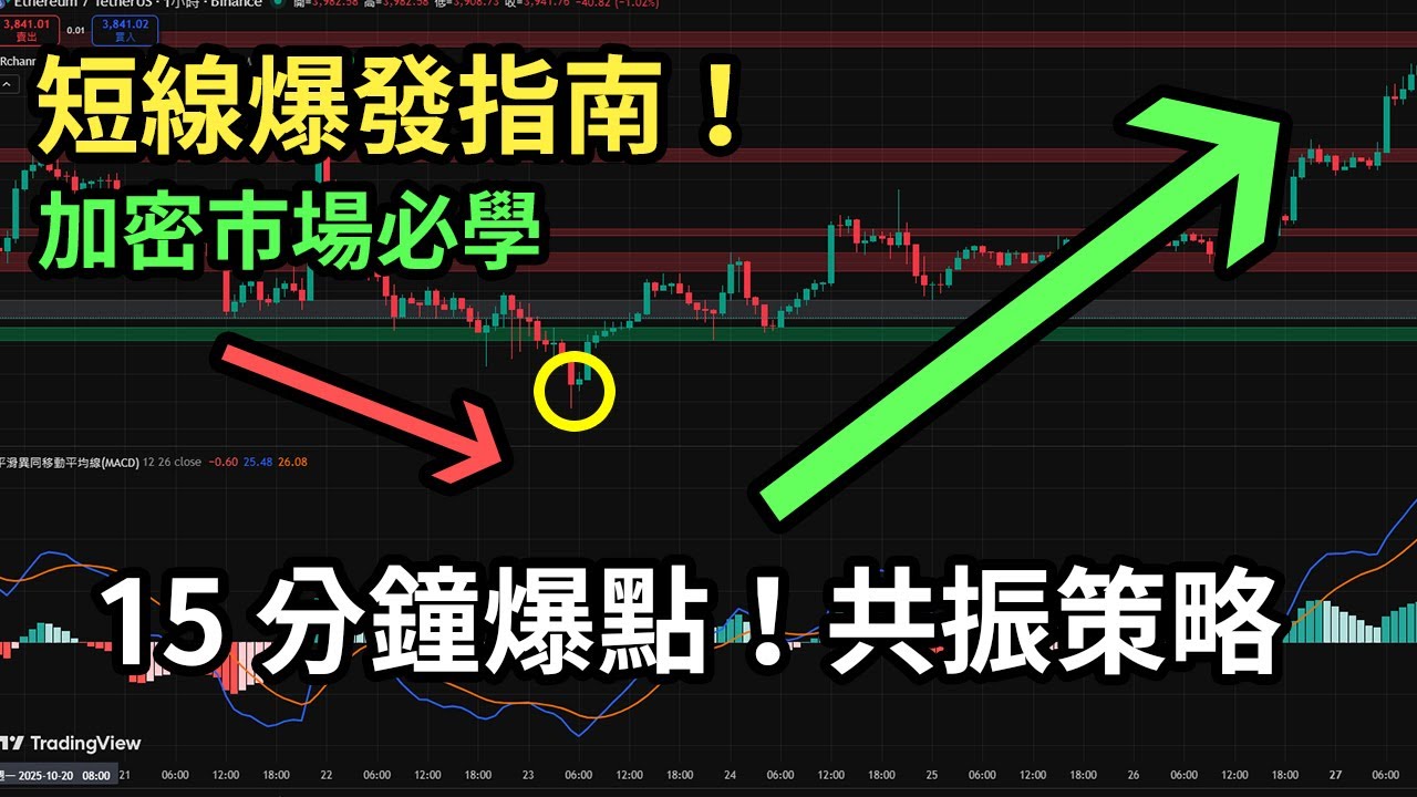 MACD＋趨勢阻力共振背離策略：15 分鐘短線高勝率交易法（適用美股與加密貨幣）！#macd #投資  #tradingview