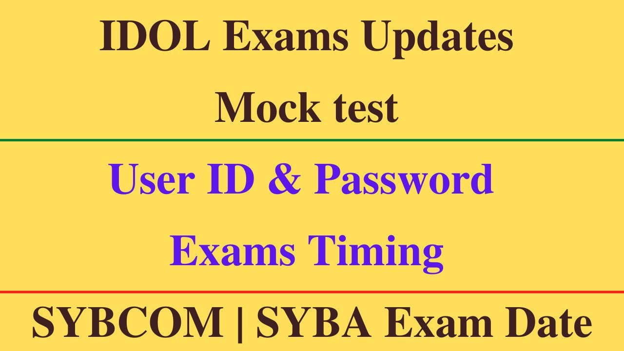 IDOL online Exams updates mock test