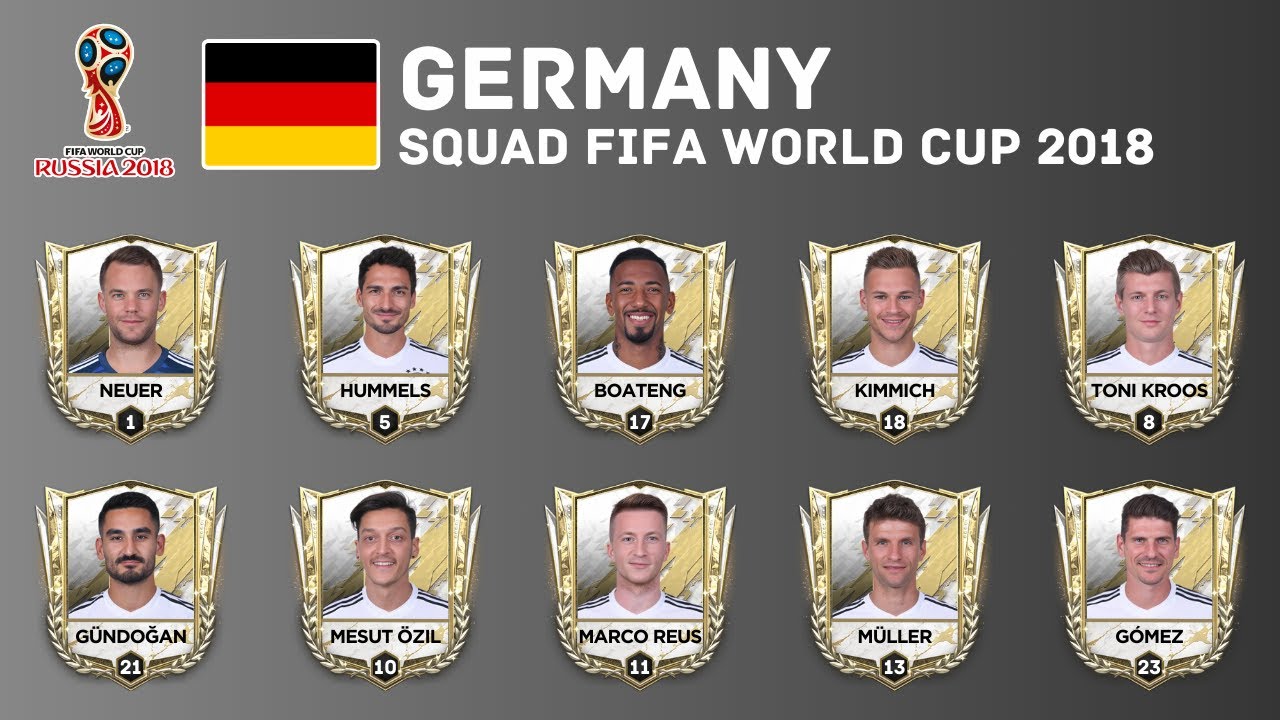 GERMANY Squad - 2018 FIFA WORLD CUP | Germany's 2018 World Cup Squad | Historical Squads