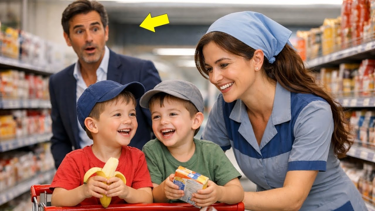 Cuando el millonario vio a la limpiadora con sus hijos en el supermercado, todo cambió.