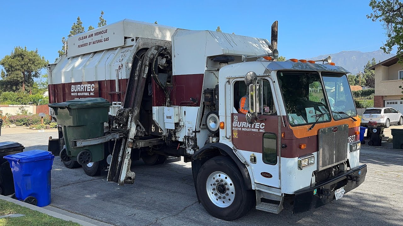 Burrtec- Fast Amrep Garbage Truck in Action 
