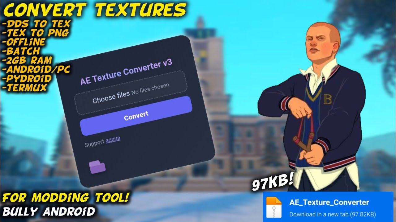 Bully AE - How to convert textures (AE Texture Converter v3)