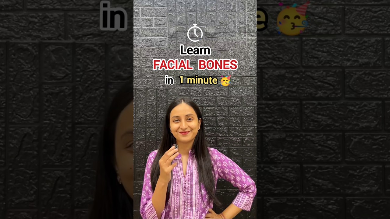 Super Easy Trick to Learn FACIAL BONES🔥| All Facial Bones in 1 min🥳 #neet #shorts #study #biology
