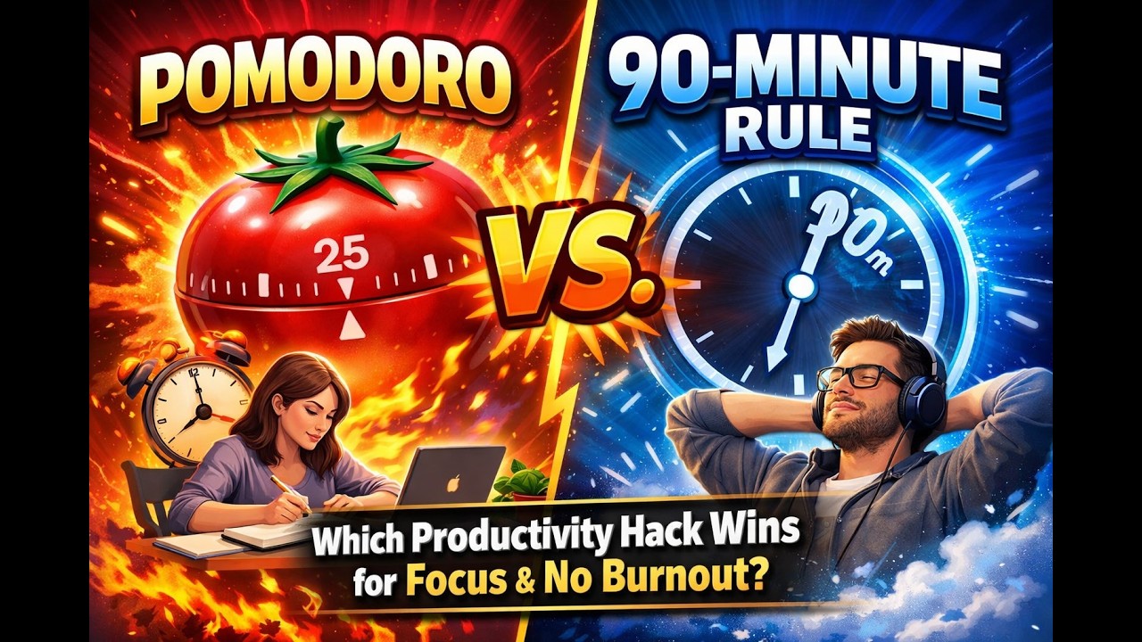 Pomodoro vs. 90-Minute Rule: Which Productivity Hack Wins for Focus & No Burnout?