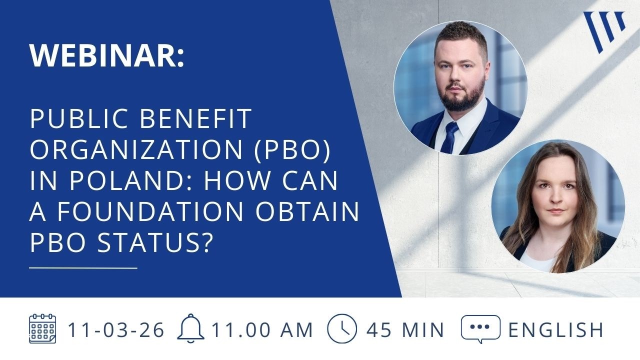 WEBINAR: Public Benefit Organization (PBO) in Poland: How Can a Foundation Obtain PBO Status?
