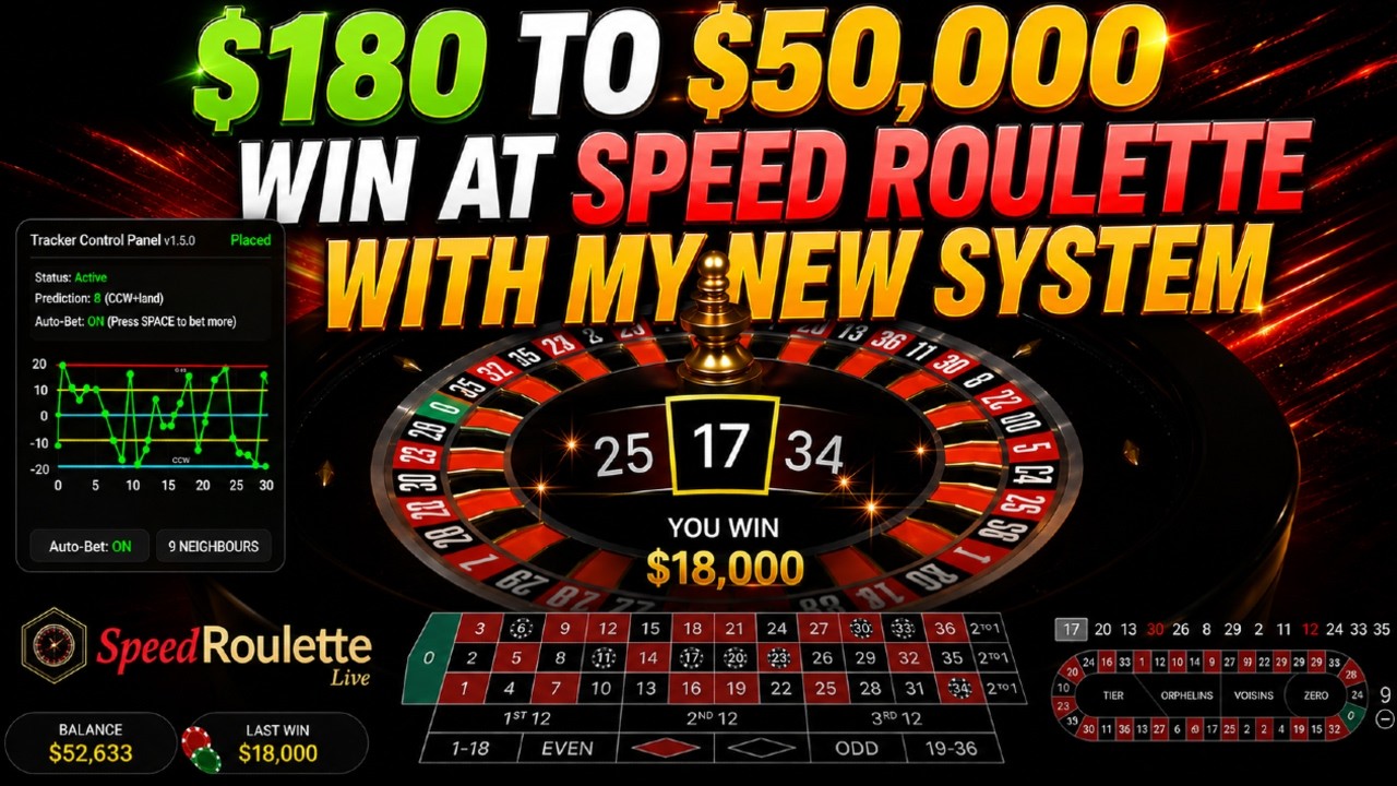 $180 TO $50,000 WIN AT SPEED ROULETTE WITH MY NEW SYSTEM!