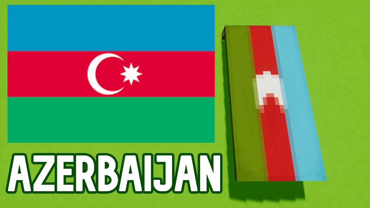 How to make the flag of AZERBAIJAN in Minecraft!