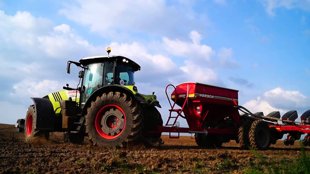 Siew kukurydzy w OHZ Osiek - Claas Arion 640 + Horsch Maestro