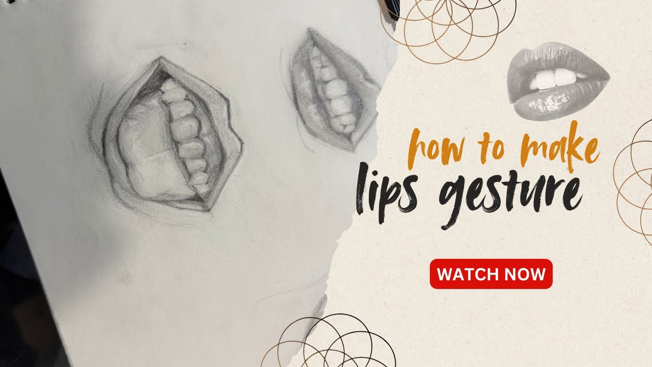 Lip Gesture Drawing Tutorial | Easy & Expressive Mouth Sketching