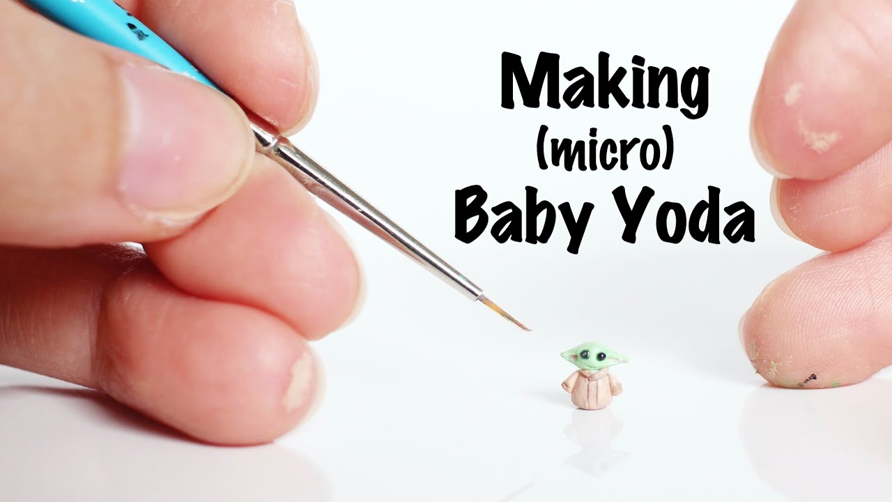 Making Micro Baby Yoda (The Mandalorian) - Polymer Clay Miniature