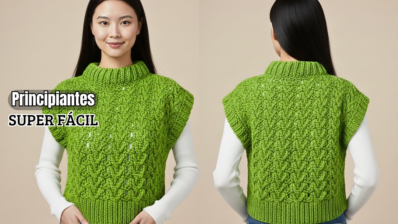 Chaleco a crochet para PRINCIPIANTES paso a paso | SÚPER FÁCIL