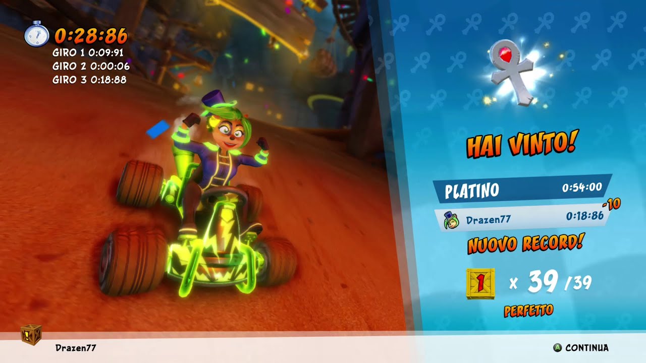 CTR NF - Dragon Mines - Platinum Relic - 00:18:86 - Crash&trade; Team Racing Nitro Fueled