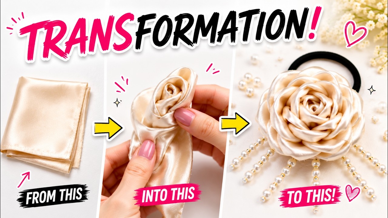 ✨ “Easy DIY Rose Hair Tie Using Recycled Materials | Simple Craft at Home” ✨