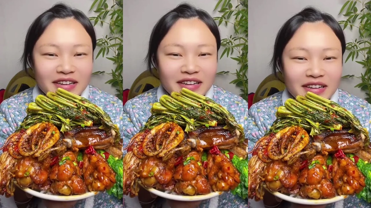 Let’s Eat with Jin Satisfying Eating Braised Chicken, Fried Chicken & Spicy Pork Ribs | Mukbang Show