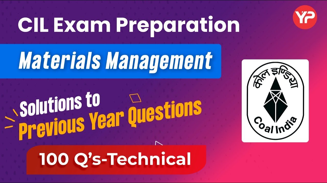 CIL Materials Management Previous Year Question Solutions | Management Trainee written preparation