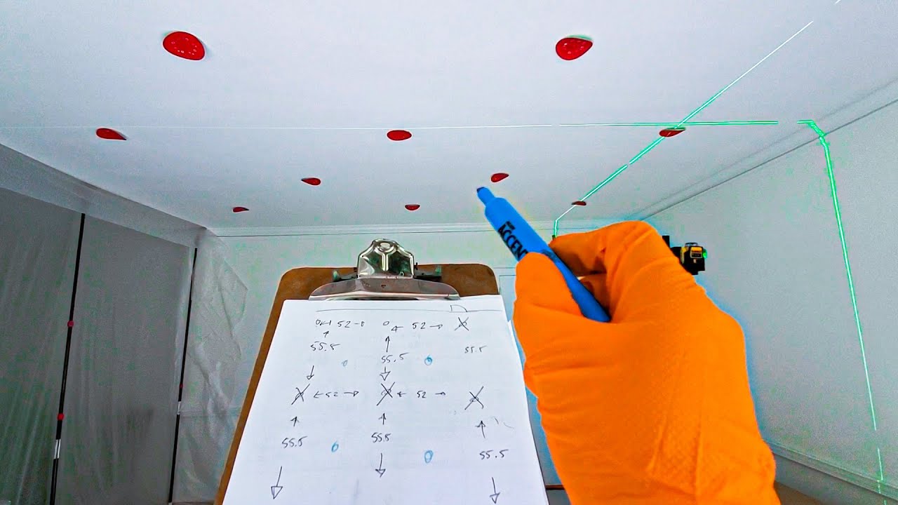 RECESSED LIGHTING LAYOUT WITH LASERS  | Quick Tutorial In Fast Forward