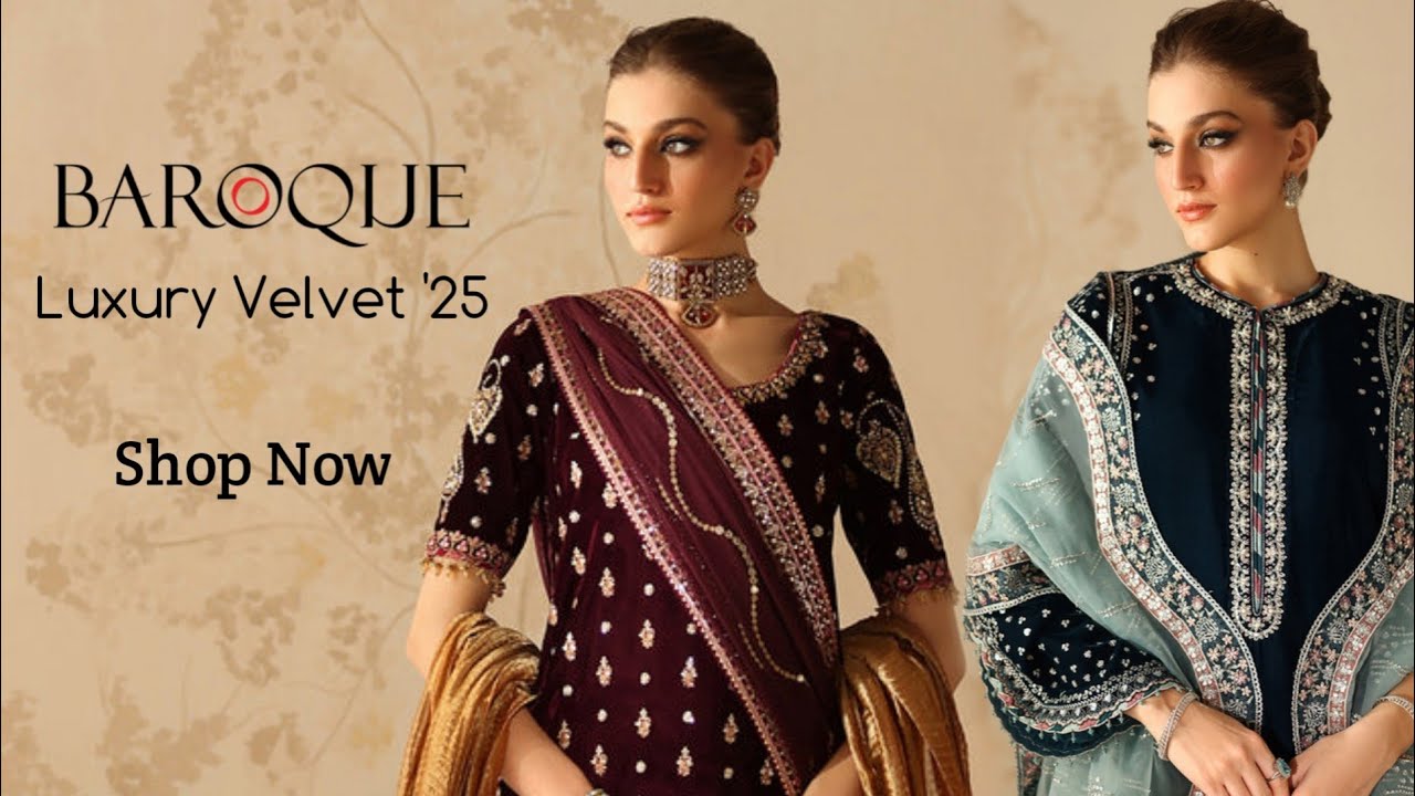 Baroque Luxury Velvet 2025 | Baroque Unstitched Luxury Formal Velvet Collection