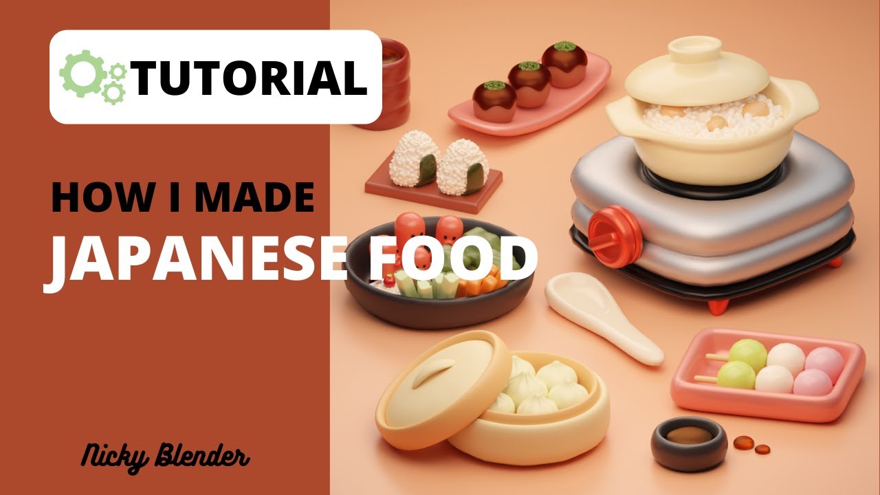 Learn how to make JAPANESE FOOD | Blender 2.93 Tutorial