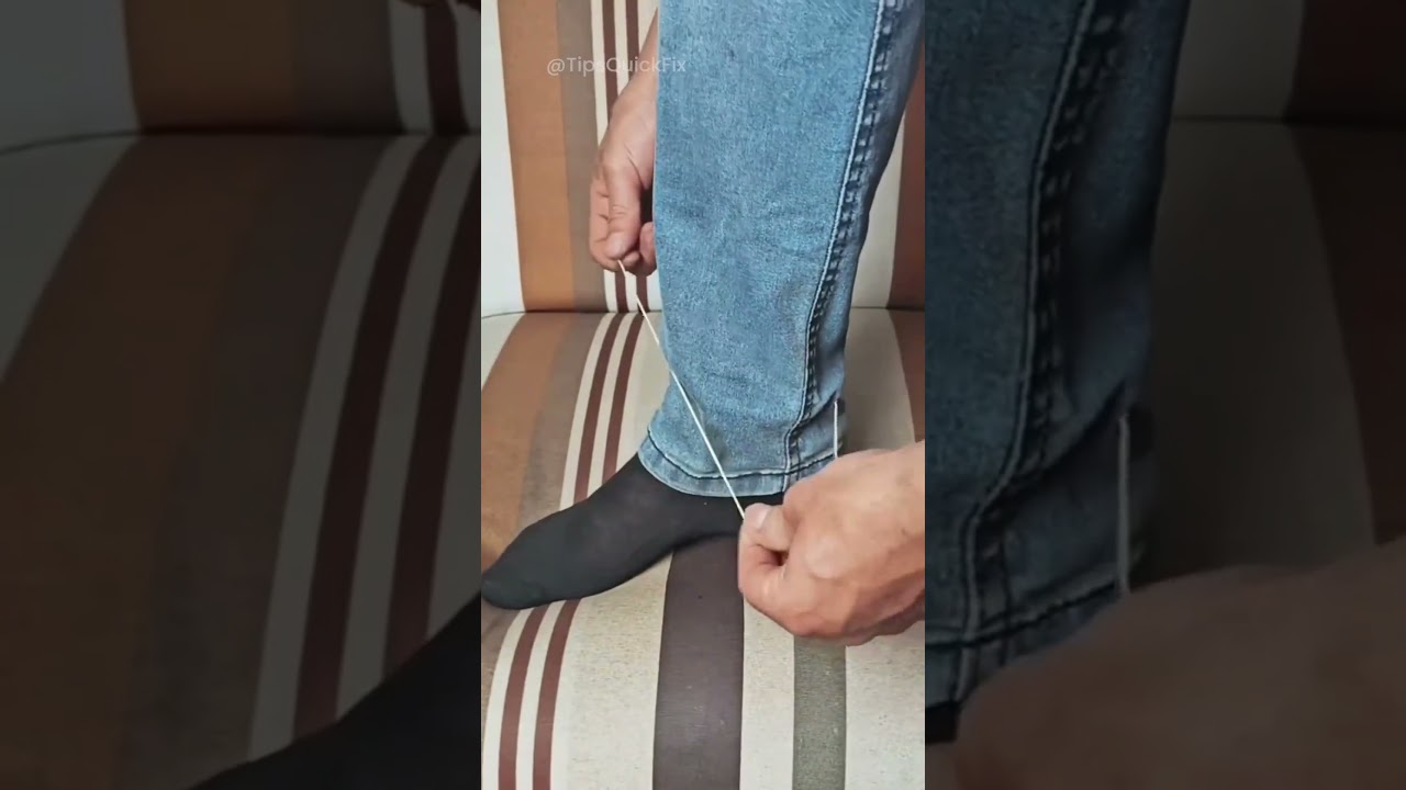 How I Fix Jeans Hem with a Rubber Band! 🎯 #tips, #shorts