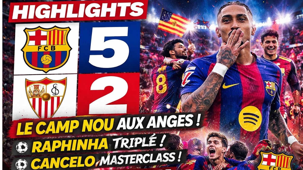 GAVI REVENU ! Camp Nou en larmes + 5-2 ÉCRASANT vs Séville 🔥 Raphinha TRIPLÉ + Cancelo Magique