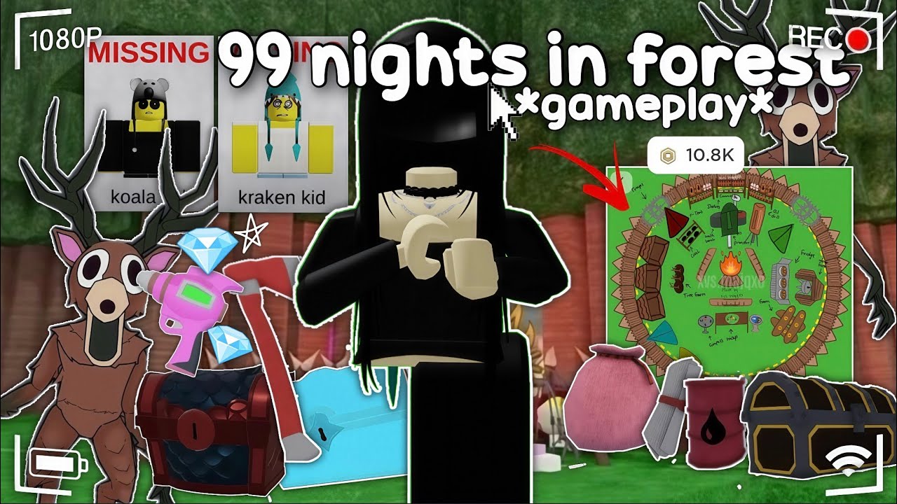 99 nights in forest gameplay *speedrun*︴🎄♡🌨 ~ Christmas 🛷🦌ᥫ᭡