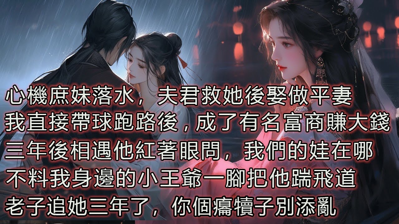 心機庶妹落水，夫君救她後娶做平妻，我直接帶球跑路後,成了有名富商賺大錢，三年後相遇，他紅著眼問我們的娃在哪，不料身邊我的小王爺一腳把他踹飛道，老子追她三年了，你個癟犢子別添亂。
