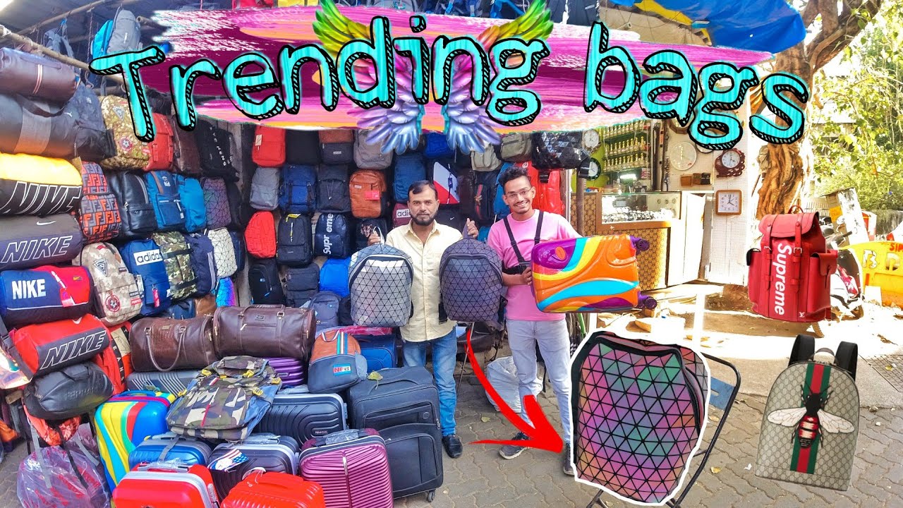 cool and treding bags🔥in bandra linking road | geometric,holographic bag,supreme,gucci in cheap rate